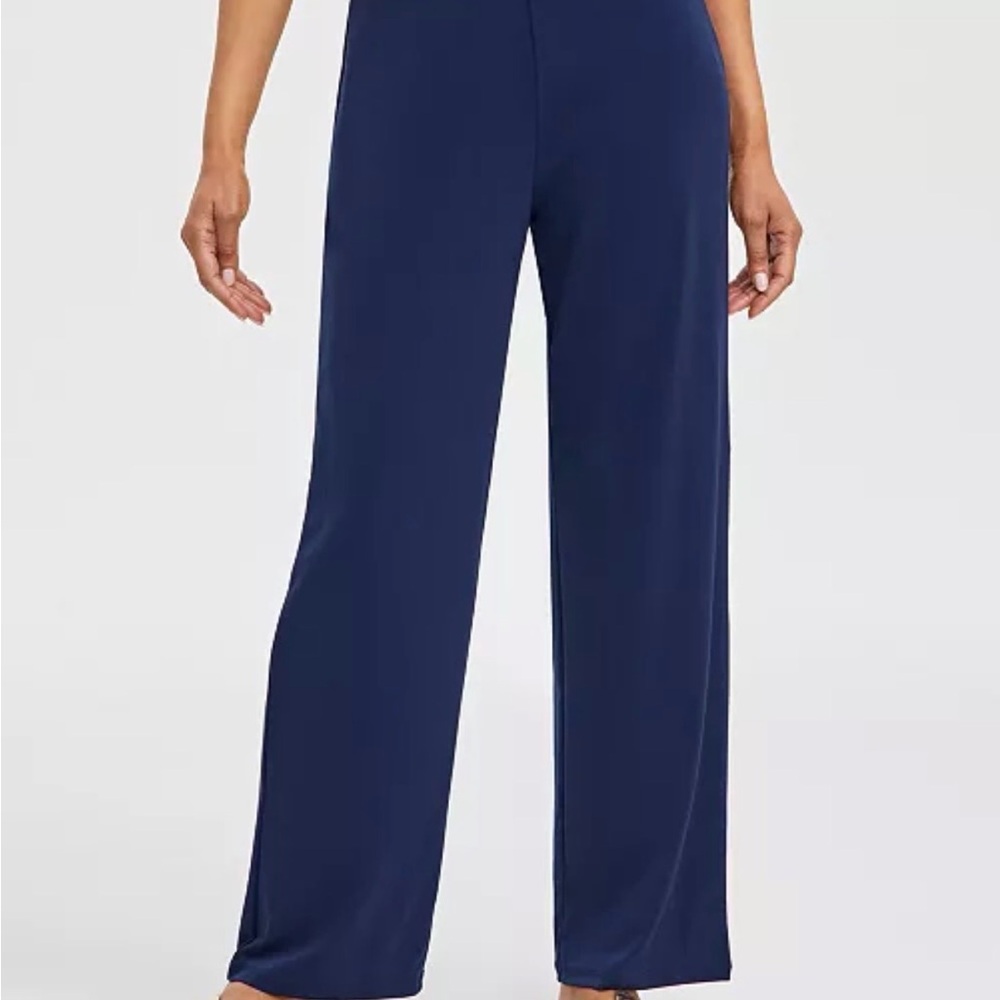 JM Collection Navy Wide Leg Pants